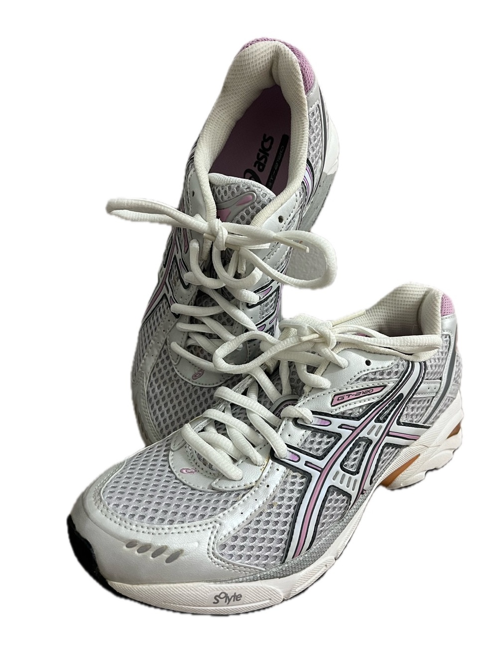 ASICS Vintage Sneakers Women's White and Lilac Athletic Running Shoes in box